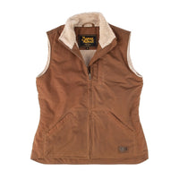 Front of Burke and Wills Womens Kings Vest in Dark Camel
