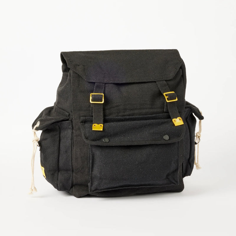 Bush Tracks Cotton Canvas Rucksack RSW3 in Black