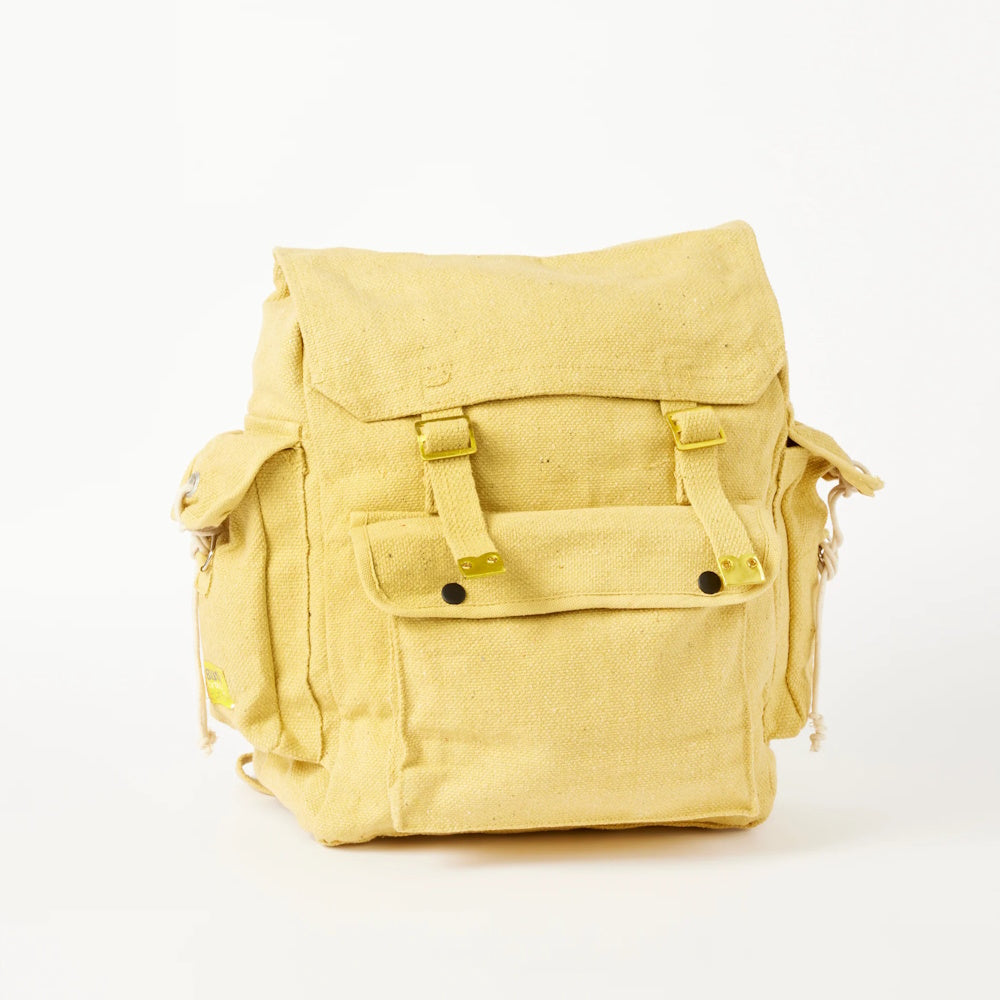 Front of Khaki Bush Tracks Cotton Canvas Rucksack RSW3