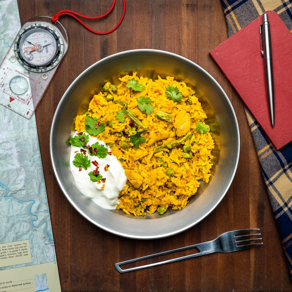 Campers Pantry Indian Chicken Pilaf Expedition in Bowl