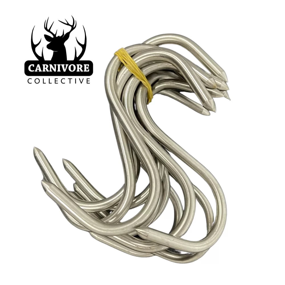 Carnivore Collective 10x8 Inch S Meat Hooks Pack of 10