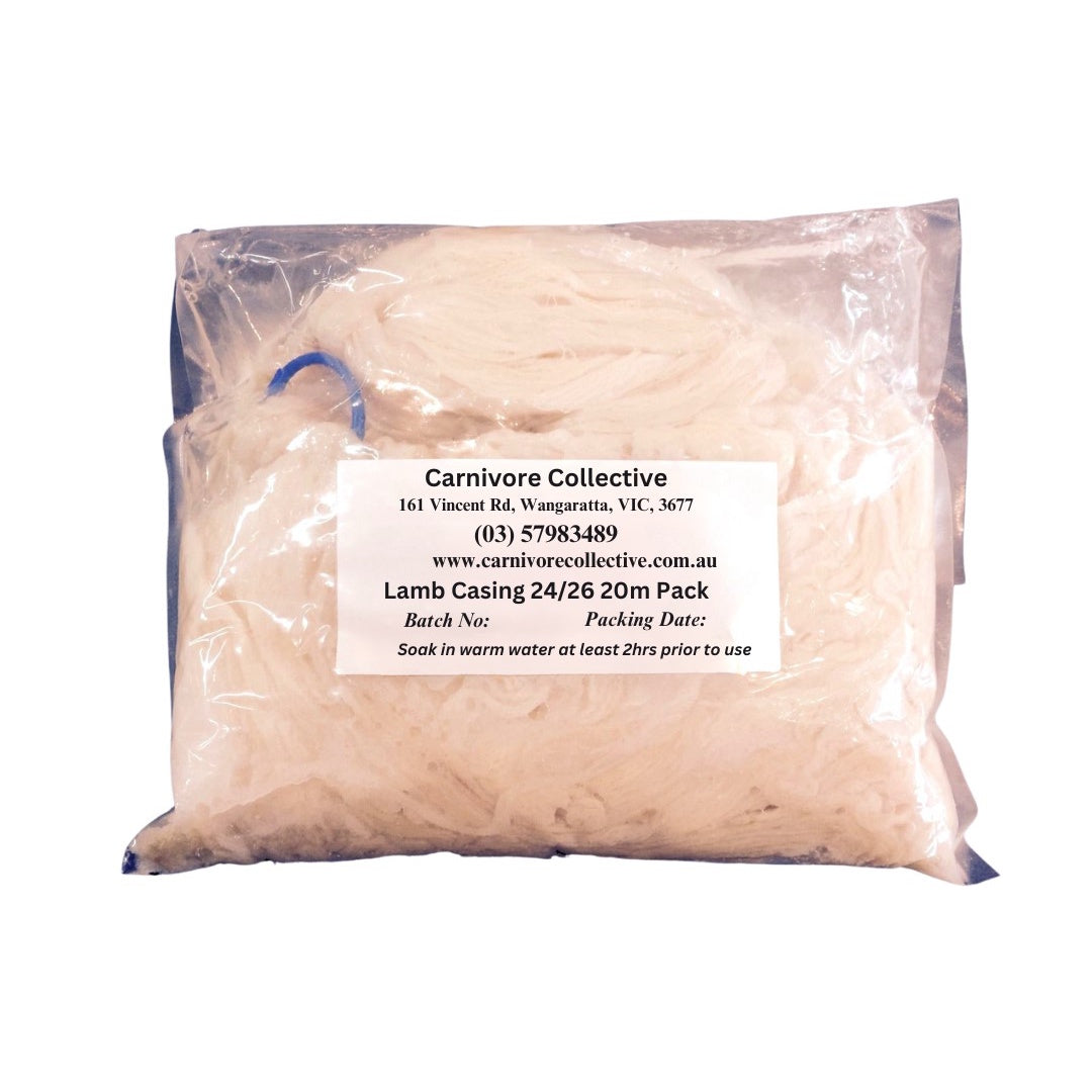 Carnivore Collective Natural Graded 24/26mm Thin Lamb Sausage Casings 20m