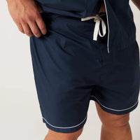 Navy blue Contare pyjama shorts with white trim
