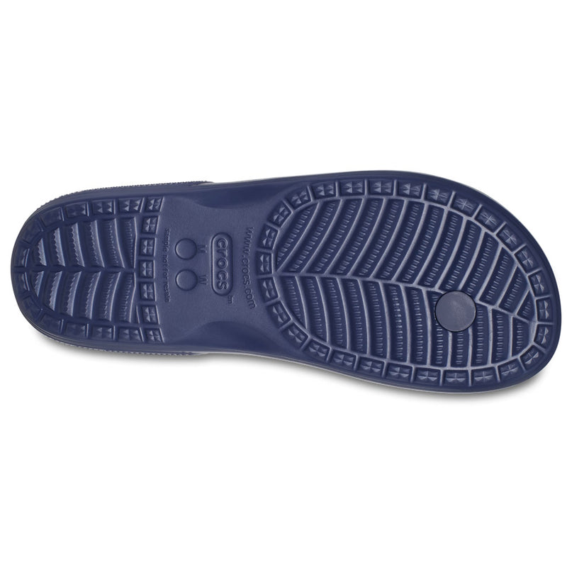 Sole of Navy Crocs Classic Flip