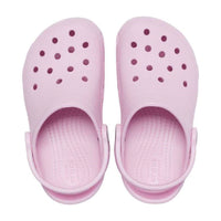 Top down of Crocs Kids Classic Clogs in Ballerina Pink