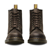 Front of Dr. Martens 1460 8 Eye Boots in Dark Brown