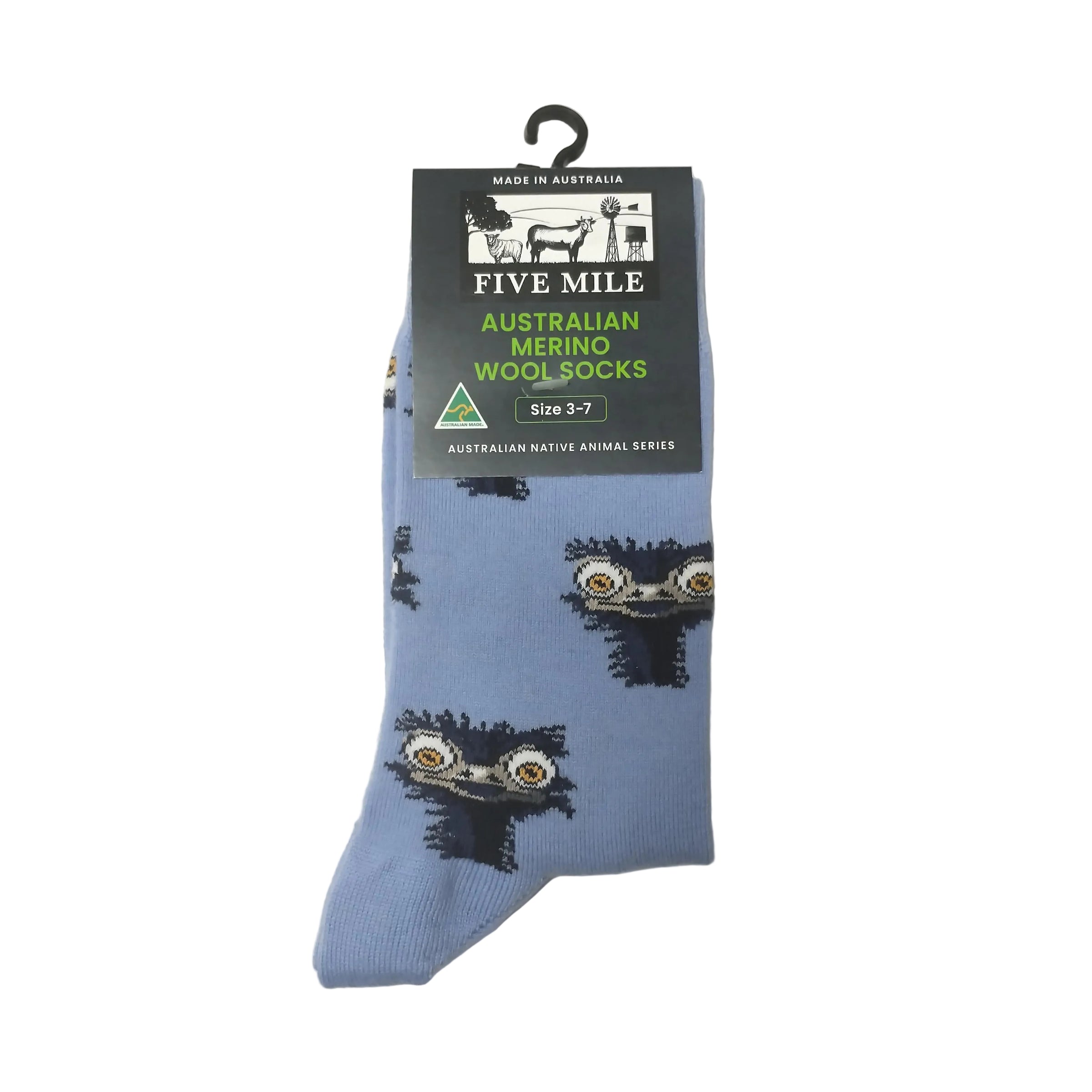 Five Mile Merino Wool Crazy Emu Sock