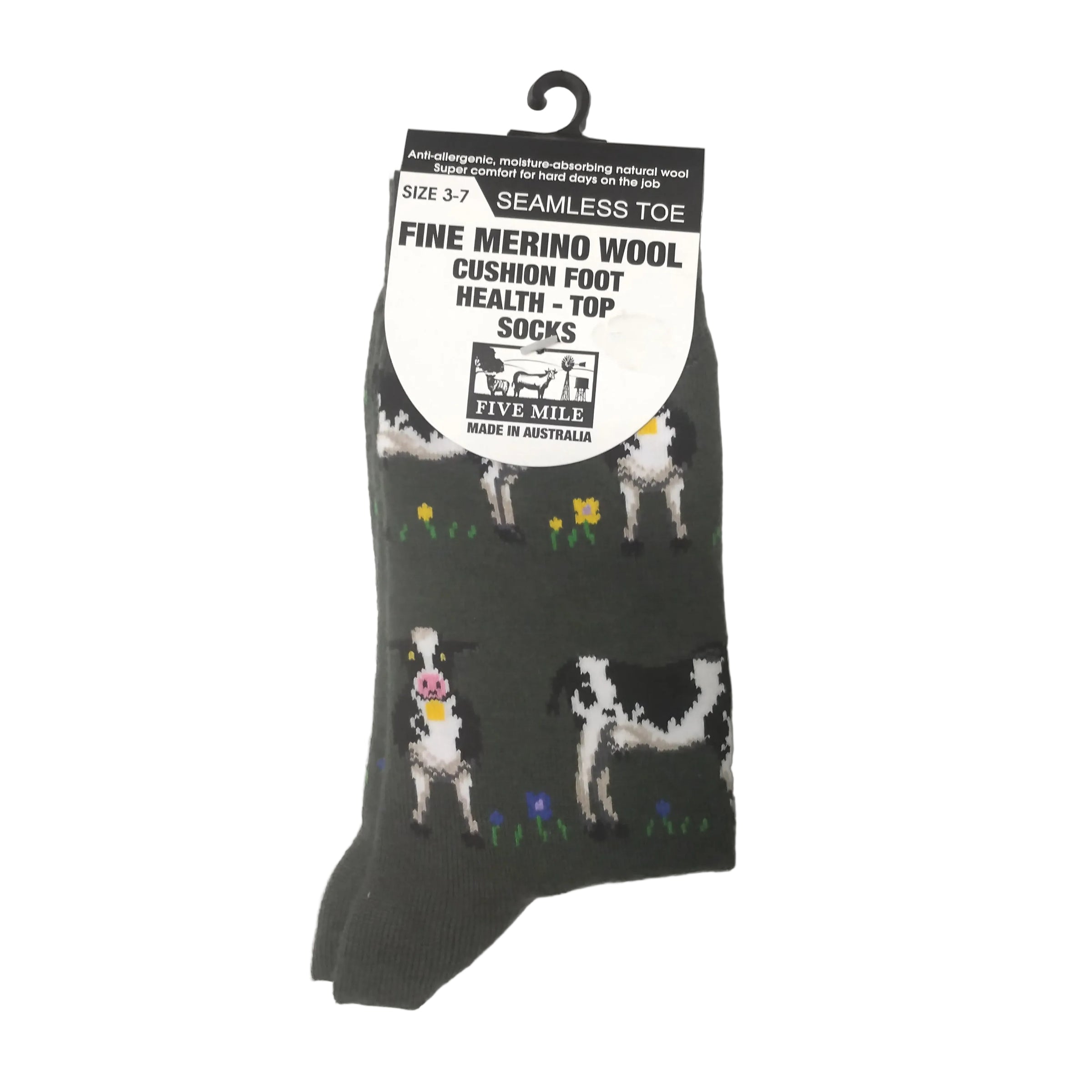 Five Mile Merino Wool Cows Sock