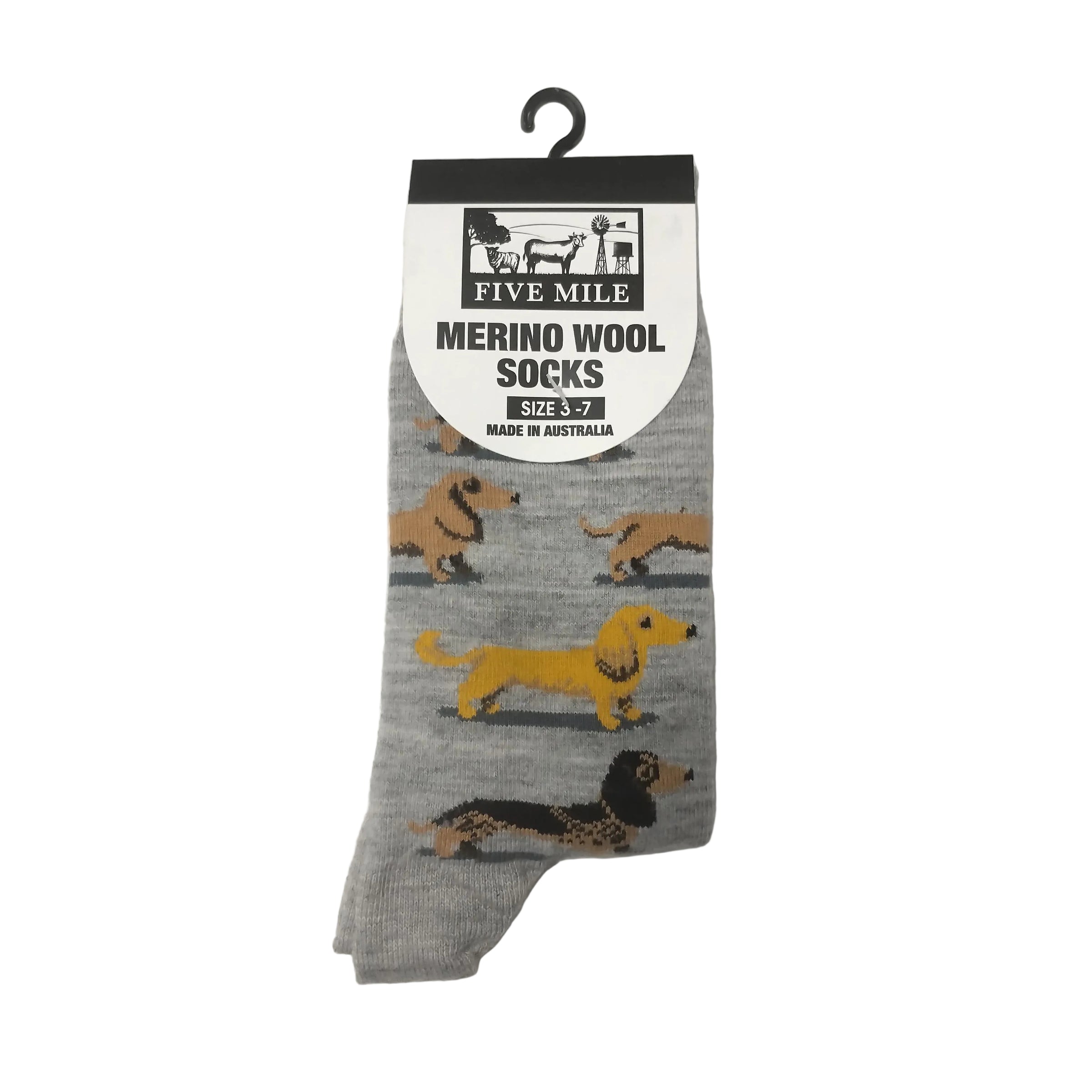 Five Mile Merino Wool Dachshund Sock