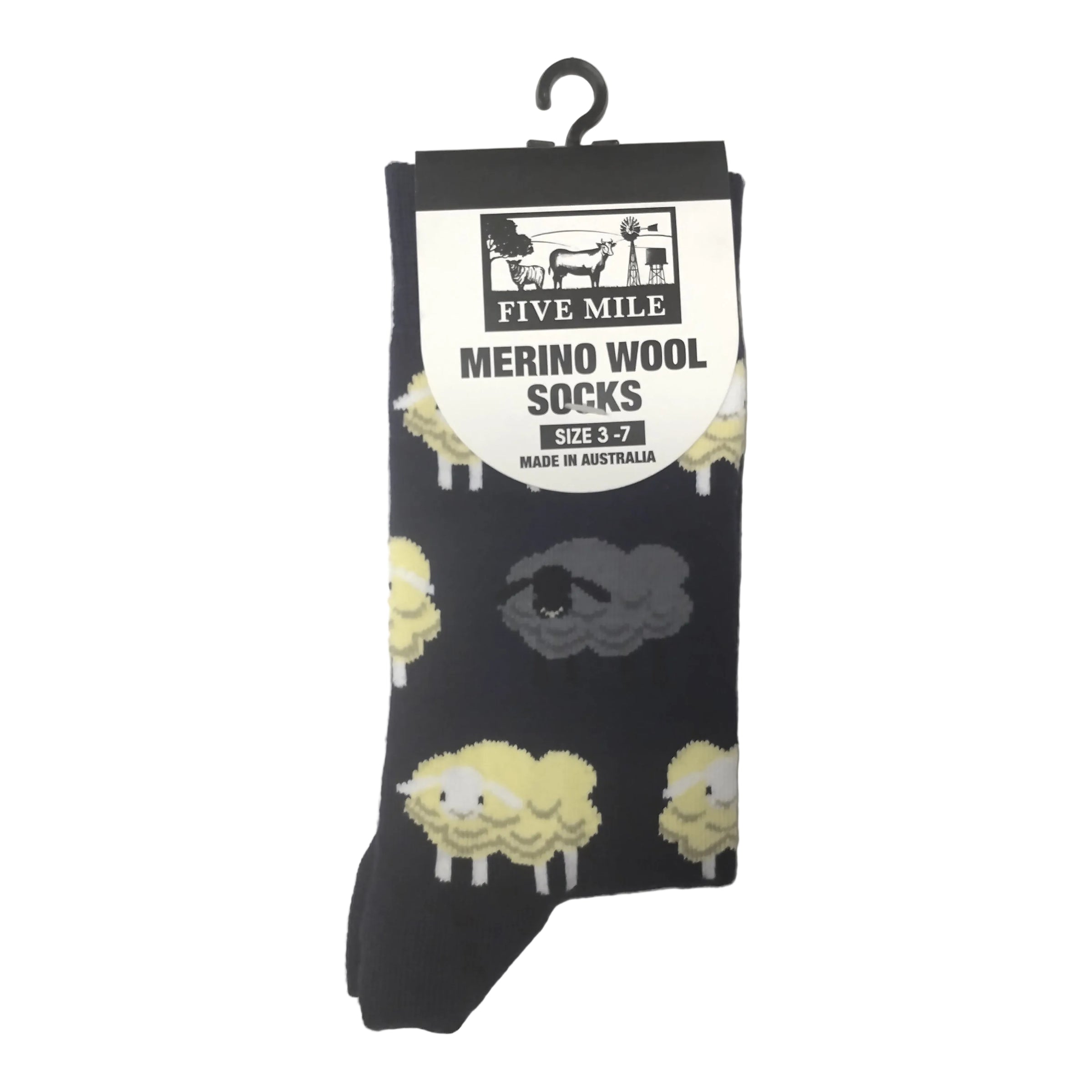 Five Mile Merino Wool Navy Sheep Sock