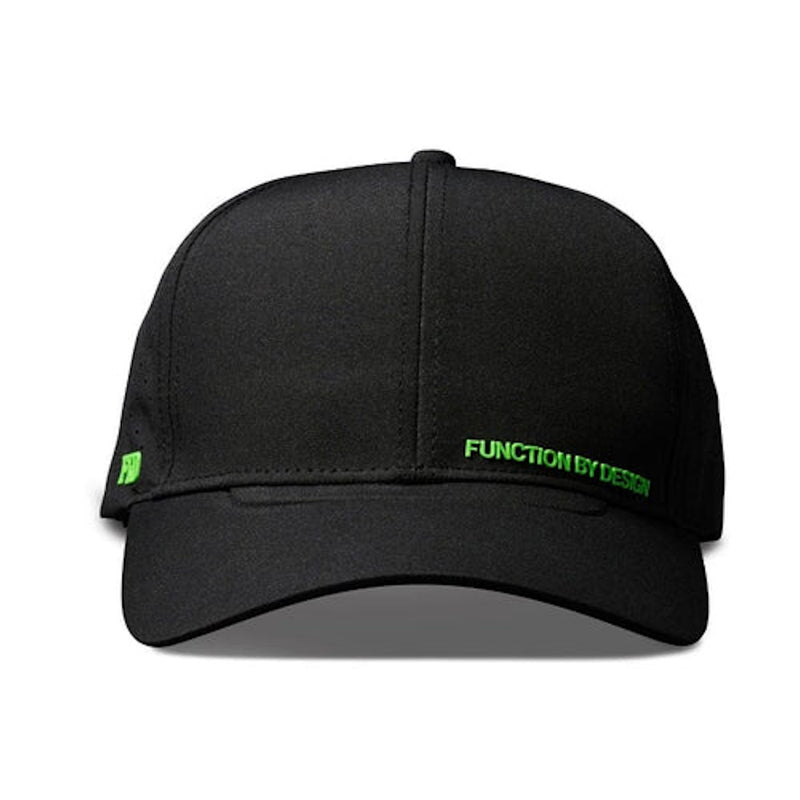 Front of FXD Tech Baseball Cap in Black with Small Logo