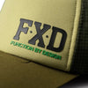 Close up of Khaki FXD Tech CP-13 Trucker Cap