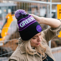 Green Hip Pom Pom Beanie