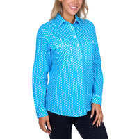 Hard Slog Womens Sia Half Placket Long Sleeve Shirt