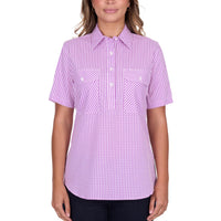Hard Slog Womens Grace Half Placket Short Sleeve Shirt