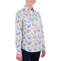 Hard Slog Womens Meadow Half Placket Long Sleeve Shirt