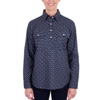 Hard Slog Womens Fiora Half Placket Long Sleeve Shirt