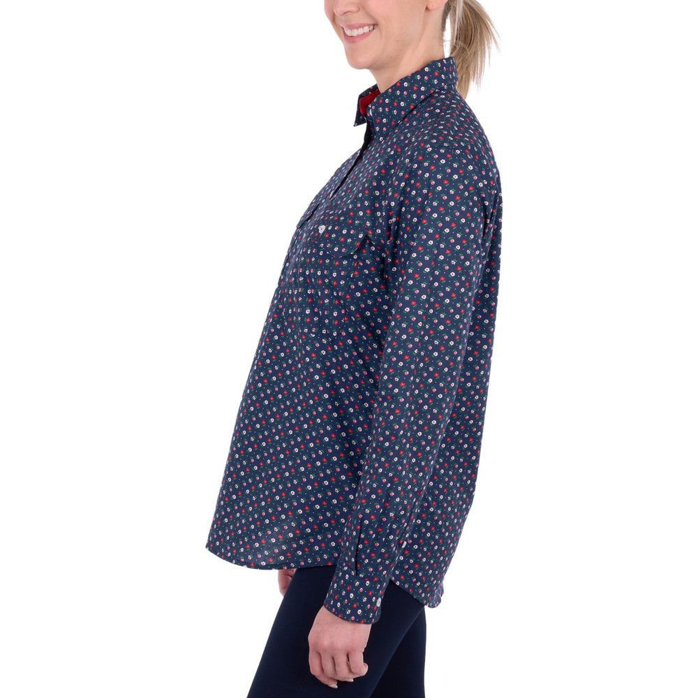 Hard Slog Womens Fiora Half Placket Long Sleeve Shirt