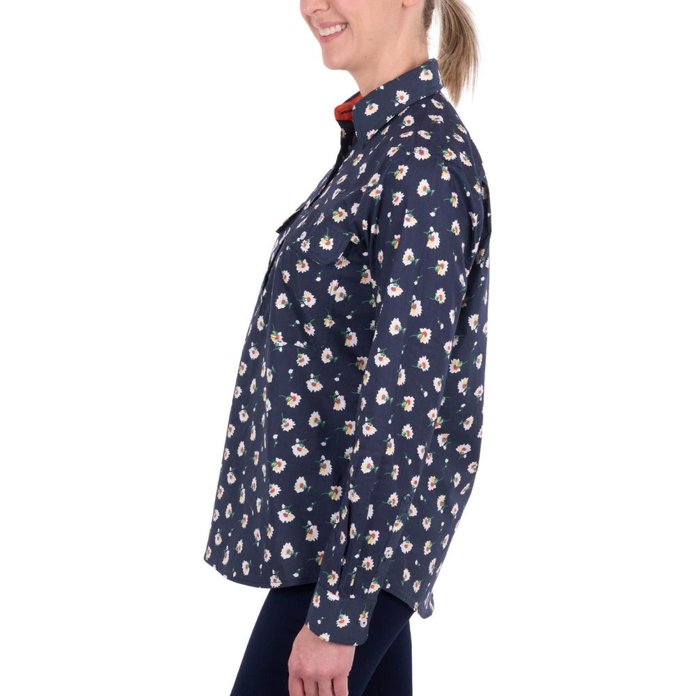 Hard Slog Womens Joanna Half Placket Long Sleeve Shirt