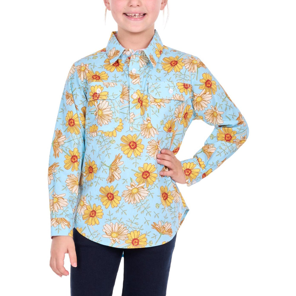Hard Slog Kids Sunday Half Placket Long Sleeve Shirt