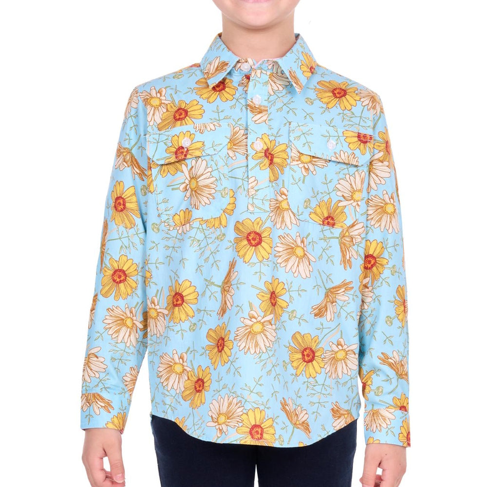 Hard Slog Kids Sunday Half Placket Long Sleeve Shirt