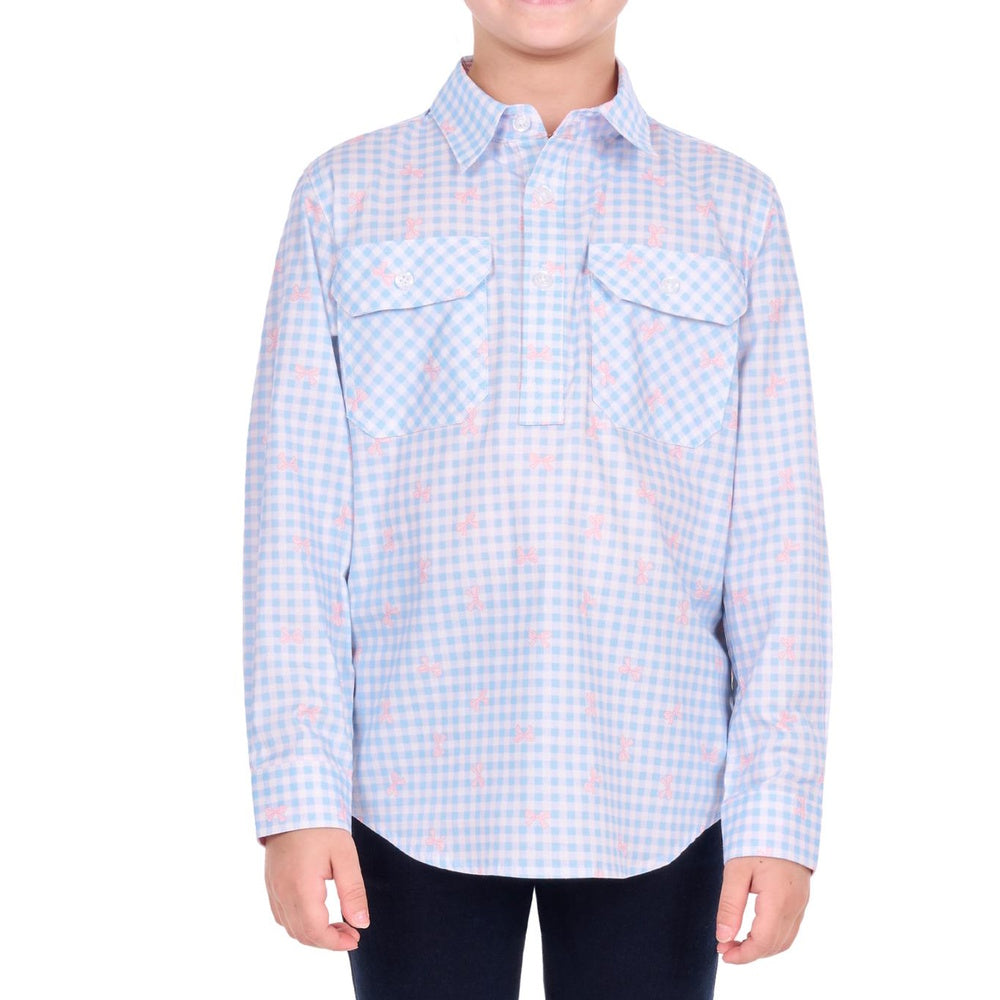 Hard Slog Kids Lillia Half Placket Long Sleeve Shirt