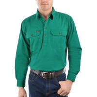 Hard Slog Mens Half Placket Light Cotton Short Sleeve Shirt