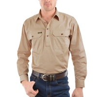 Hard Slog Mens Half Placket Light Cotton Short Sleeve Shirt
