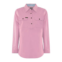 Hard Slog Womens Half Placket Light Cotton Long Sleeve Shirt