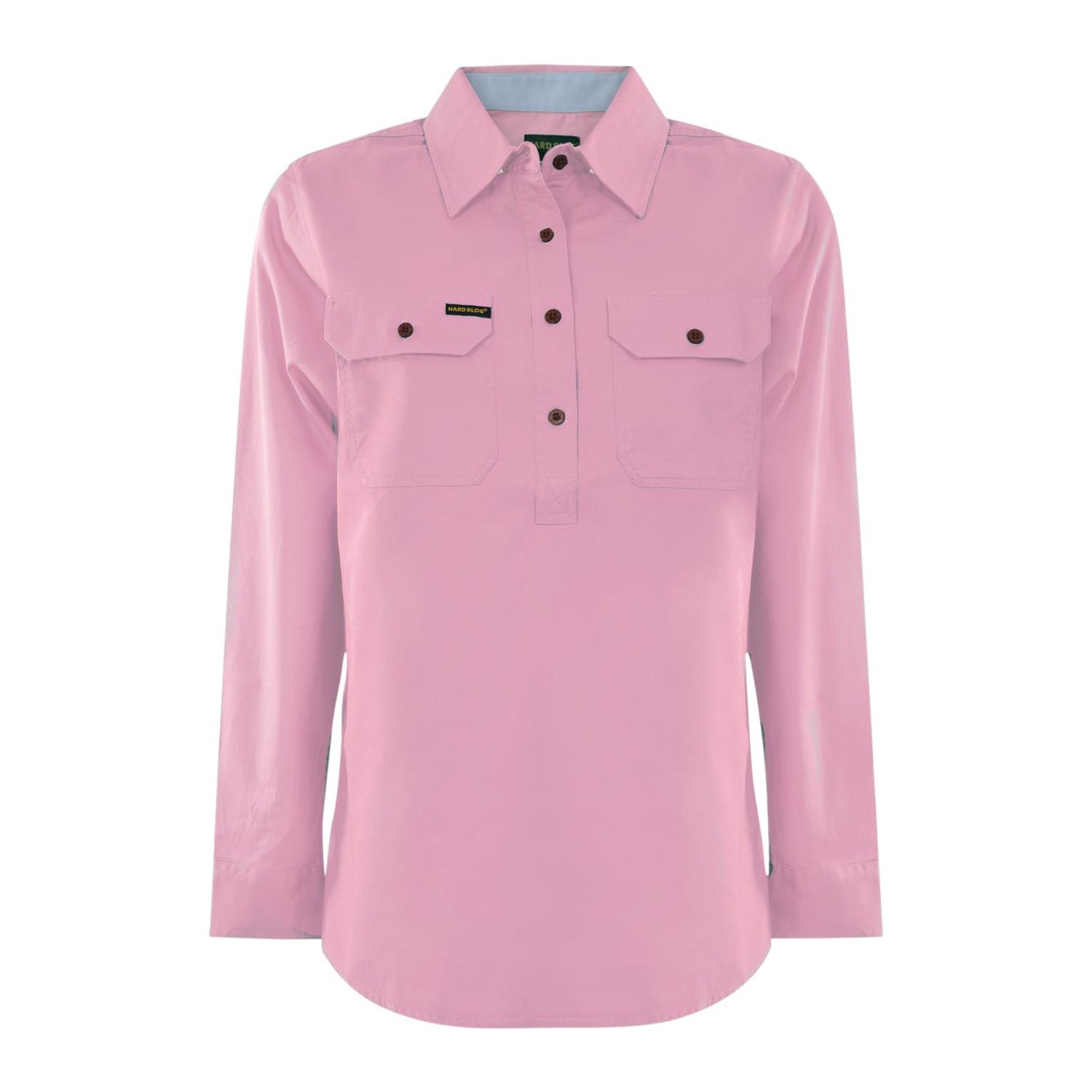 Hard Slog Womens Half Placket Light Cotton Long Sleeve Shirt