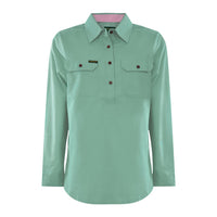 Hard Slog Womens Half Placket Light Cotton Long Sleeve Shirt