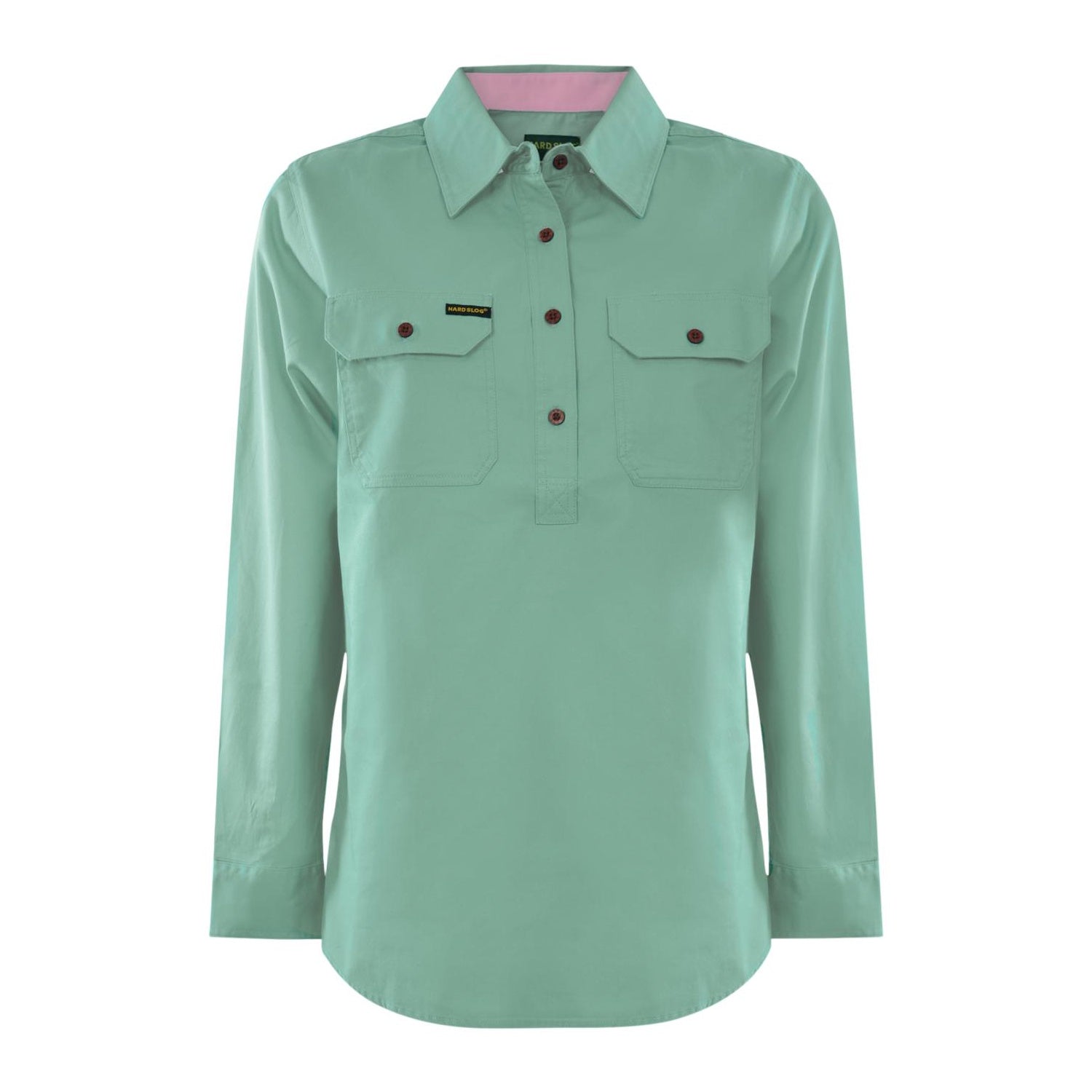 Hard Slog Womens Half Placket Light Cotton Long Sleeve Shirt