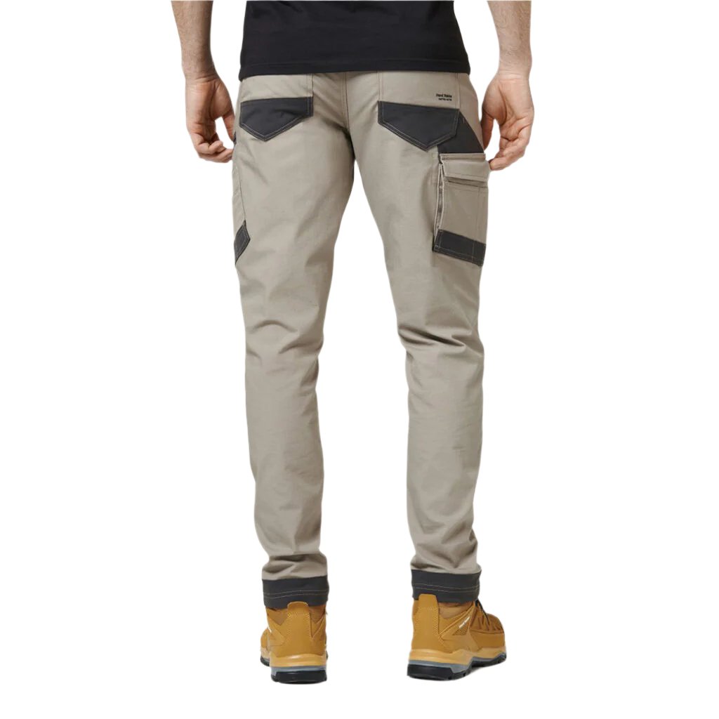 Back view of Hard Yakka Mens Comfort Fit Raptor Pants in Khaki