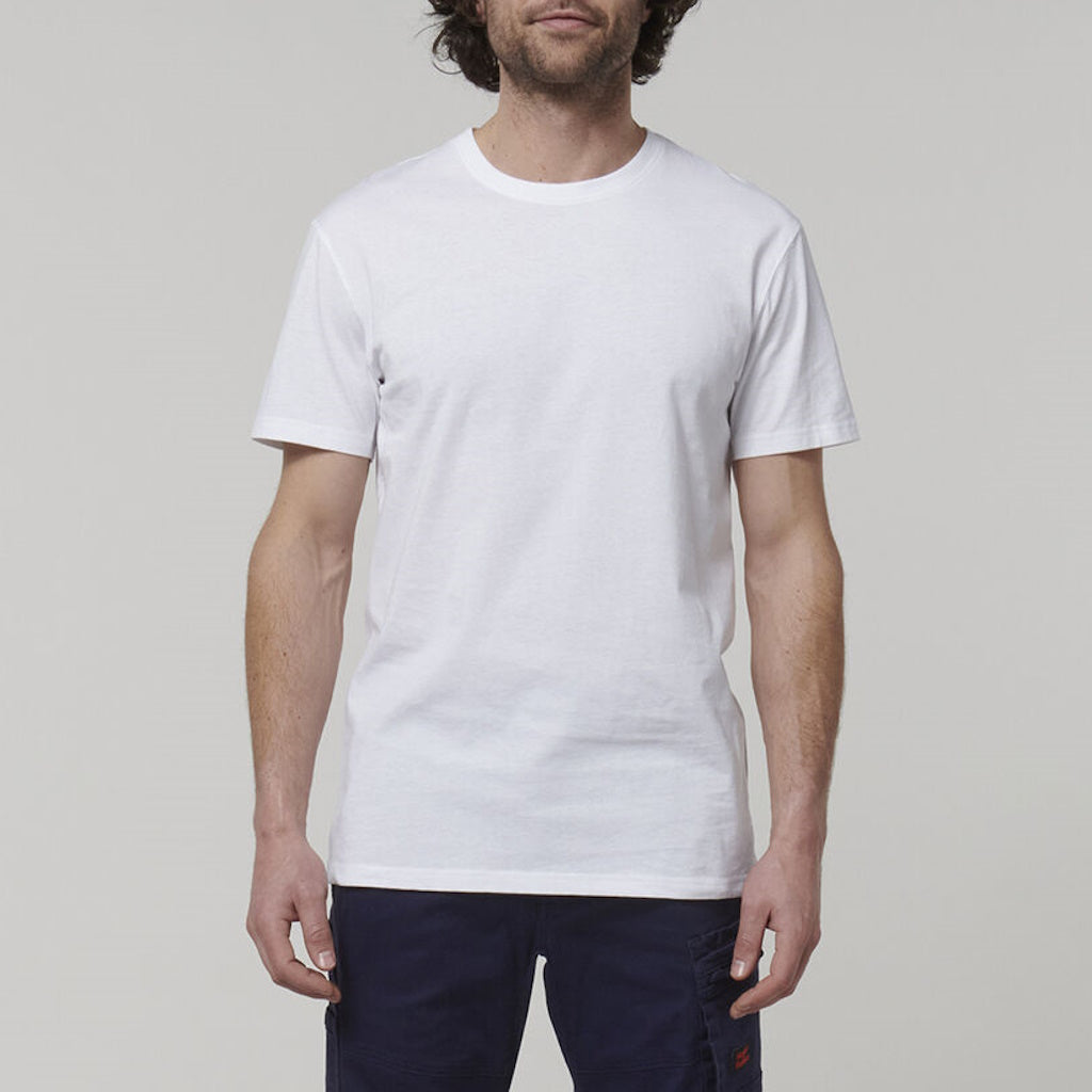 Front view of Hard Yakka Short Sleeve Core Tee in White