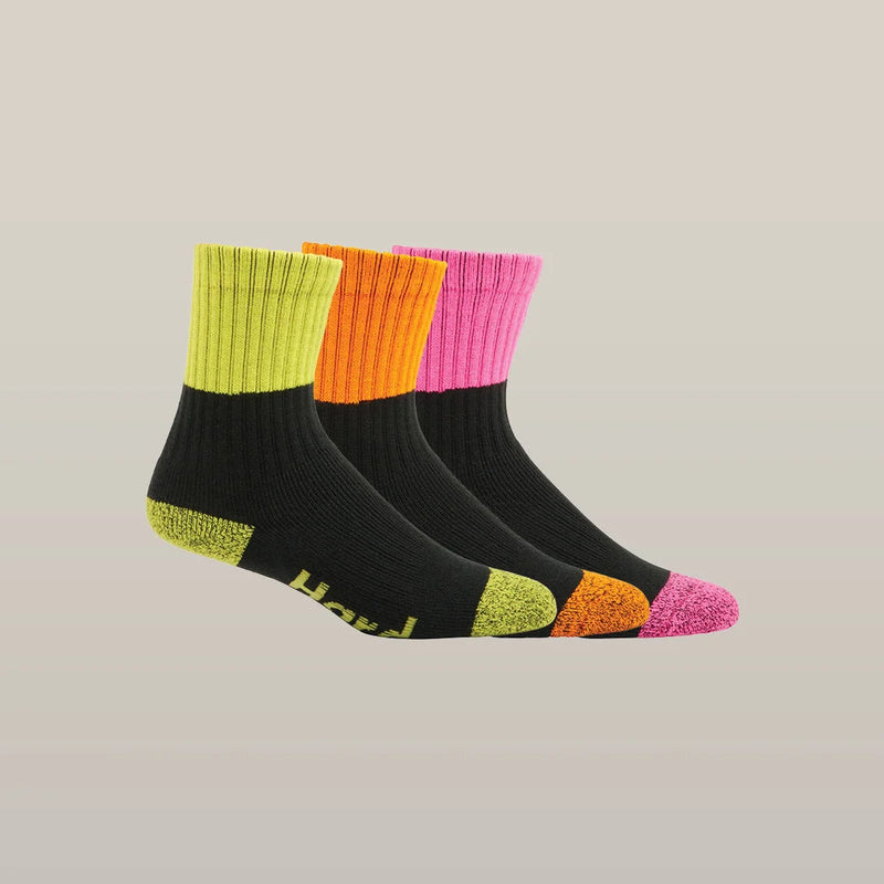 Hard Yakka Womens Hi Vis Work Crew Socks 3 Pack