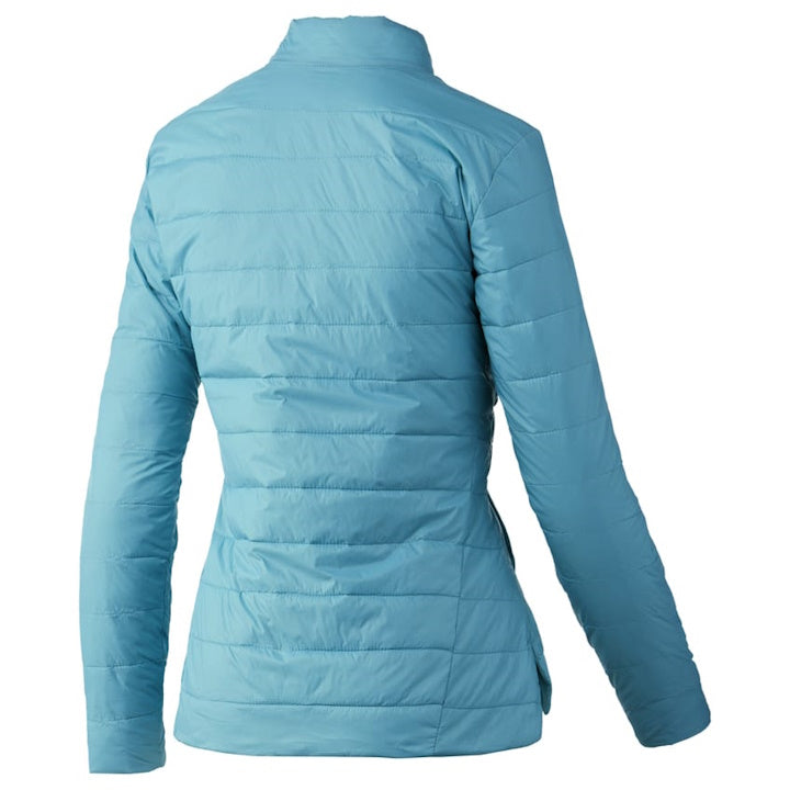 Back of Huk Womens Waypoint Insulated Jacket in Porcelain Blue