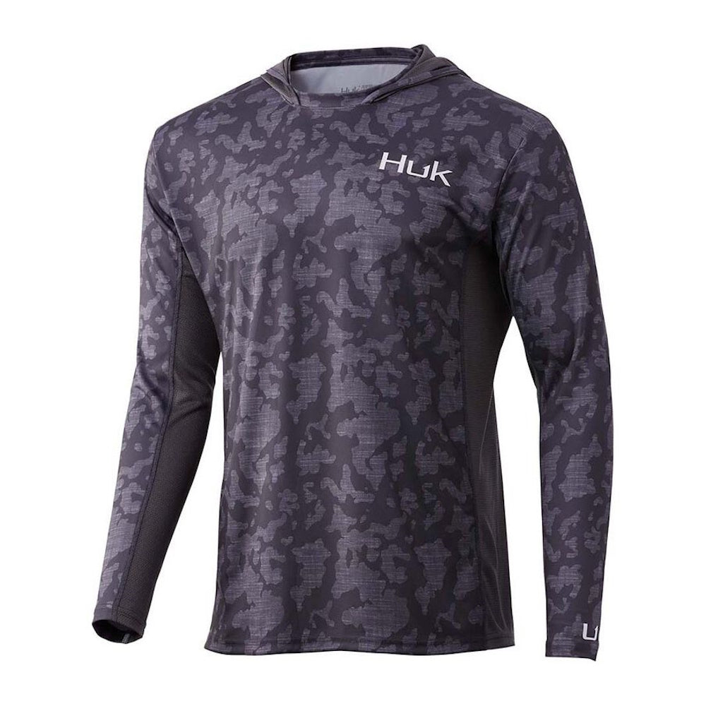Front of Huk Mens Icon X Running Lakes Long Sleeve Top