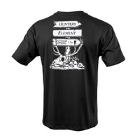 Black t-shirt with white deer skull graphic design