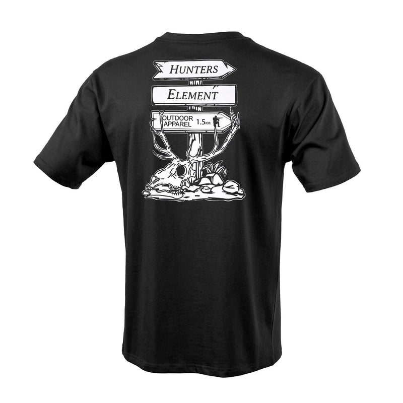 Black t-shirt with white deer skull graphic design
