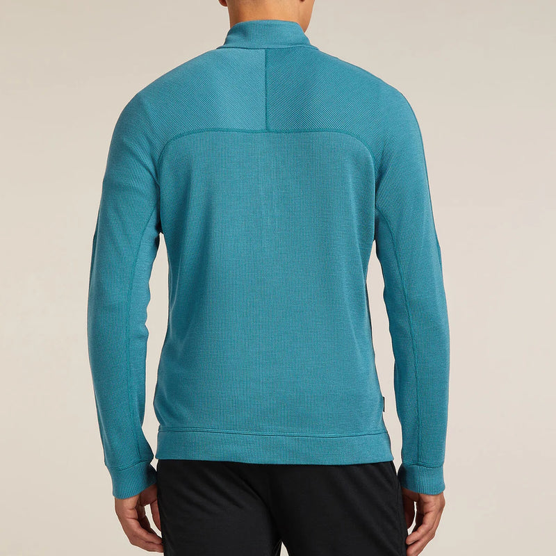 Icebreaker Mens Merino 260 Waffle Knit Wander Long Sleeve Half Zip
