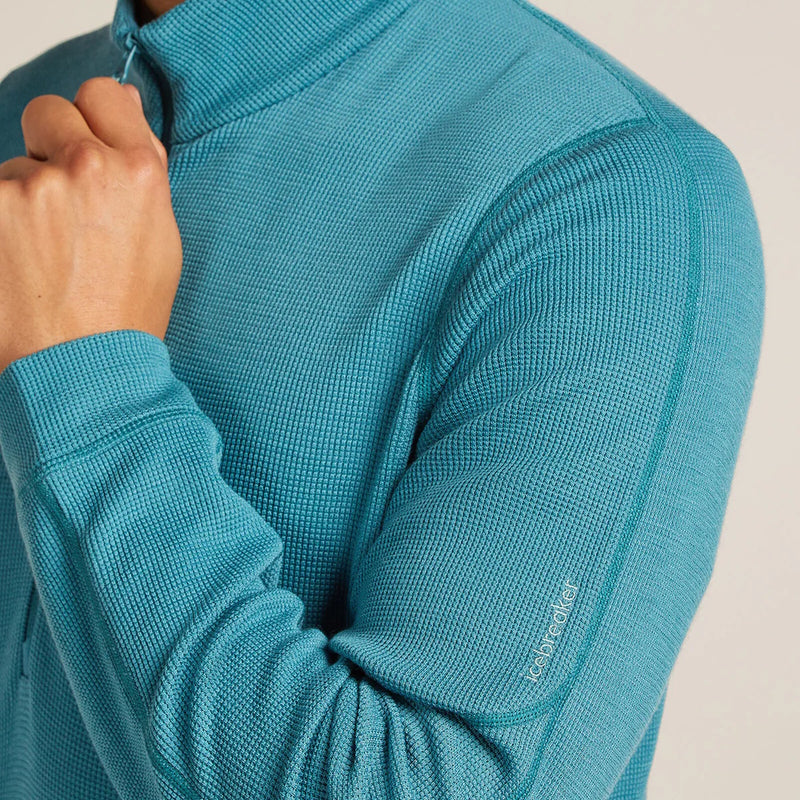 Icebreaker Mens Merino 260 Waffle Knit Wander Long Sleeve Half Zip
