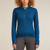 Icebreaker Womens Merino Blend 300 RealFleece Descender Long Sleeve Zip