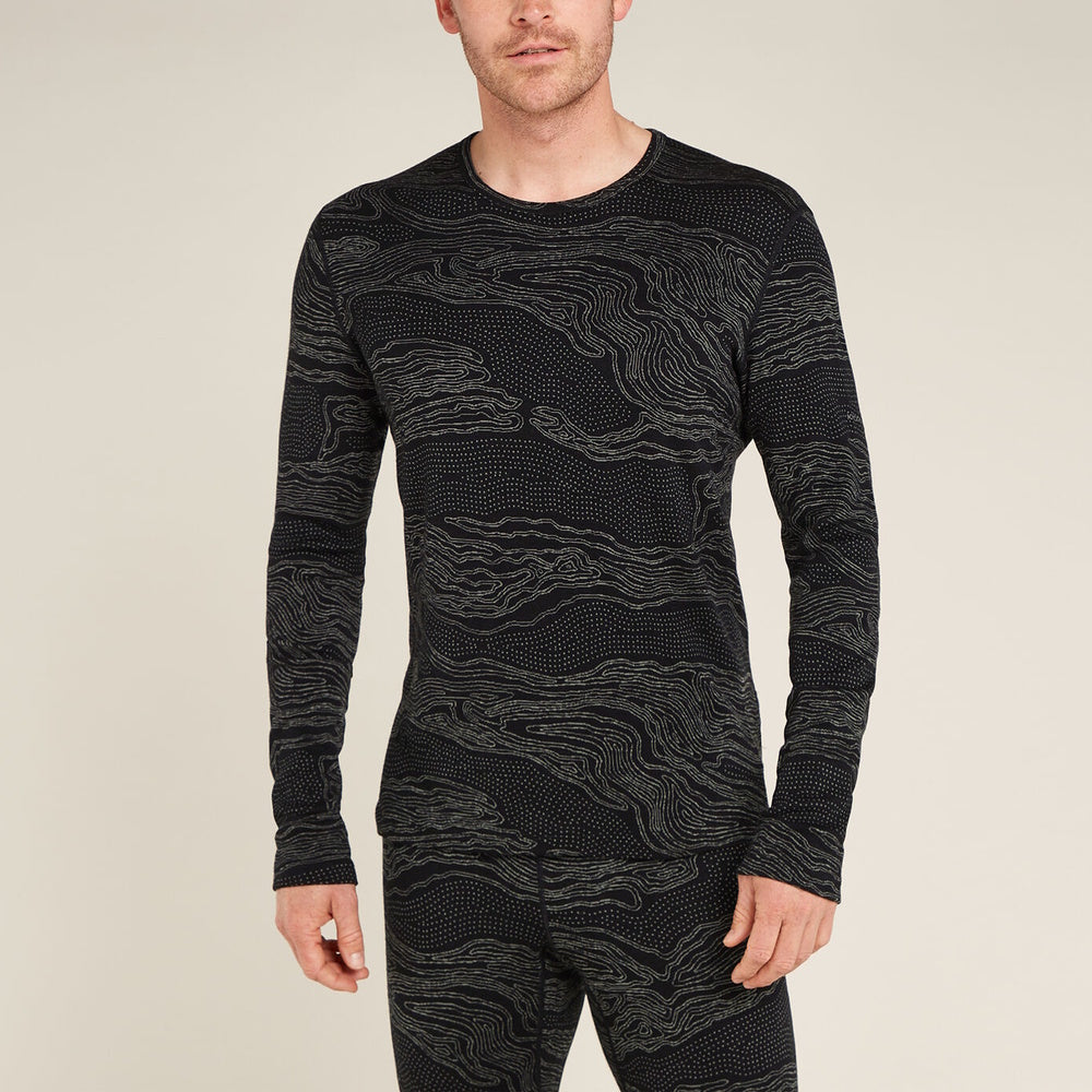 Icebreaker Mens Merino 260 Vertex Long Sleeve Crewe Snow Guide