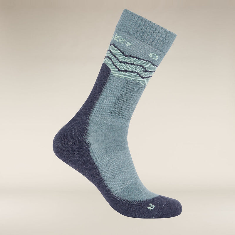 Icebreaker Mens Merino Hike+ Medium Crew Across the Peaks Socks
