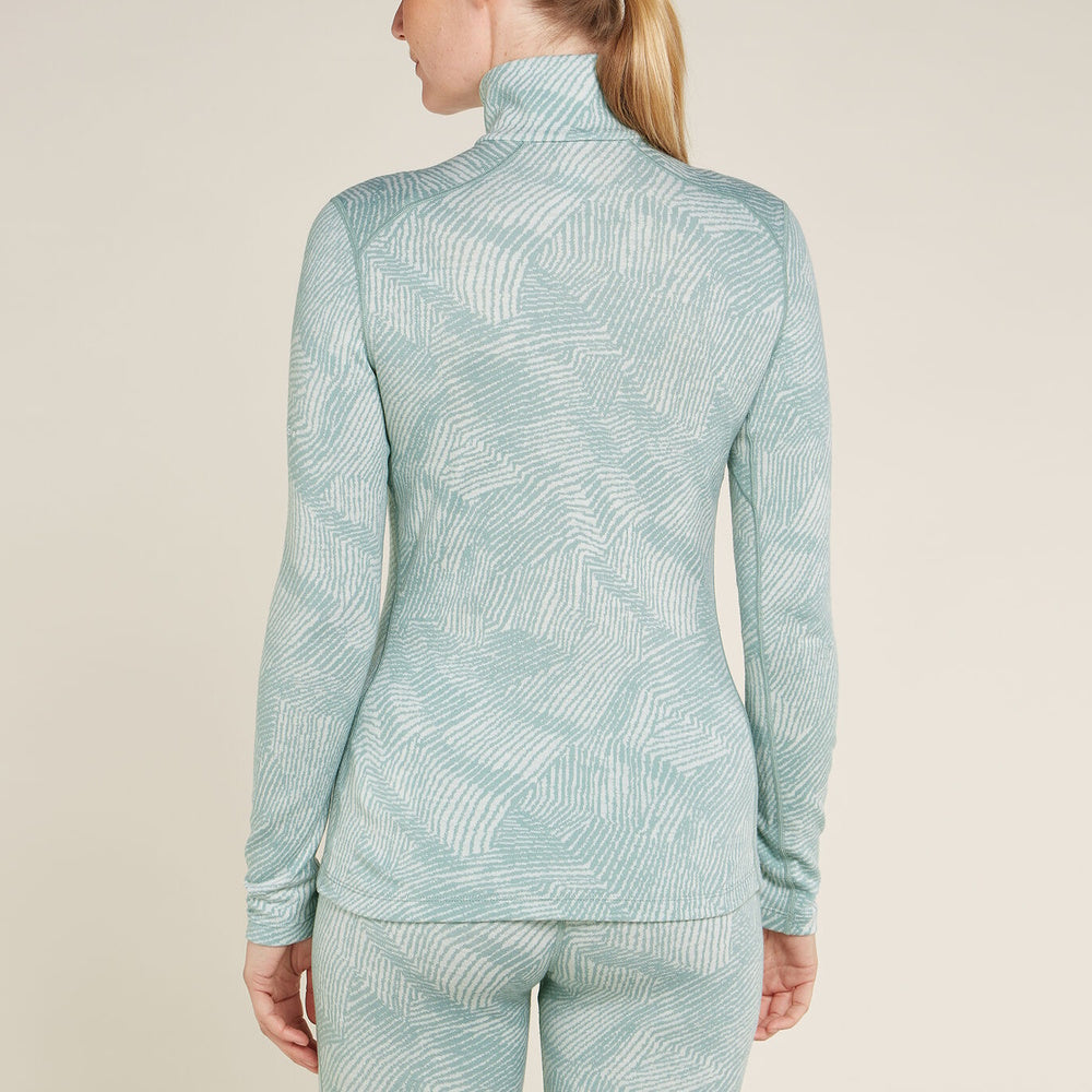 Icebreaker Womens Merino 260 Vertex Half Zip Long Sleeve Frozen Forms