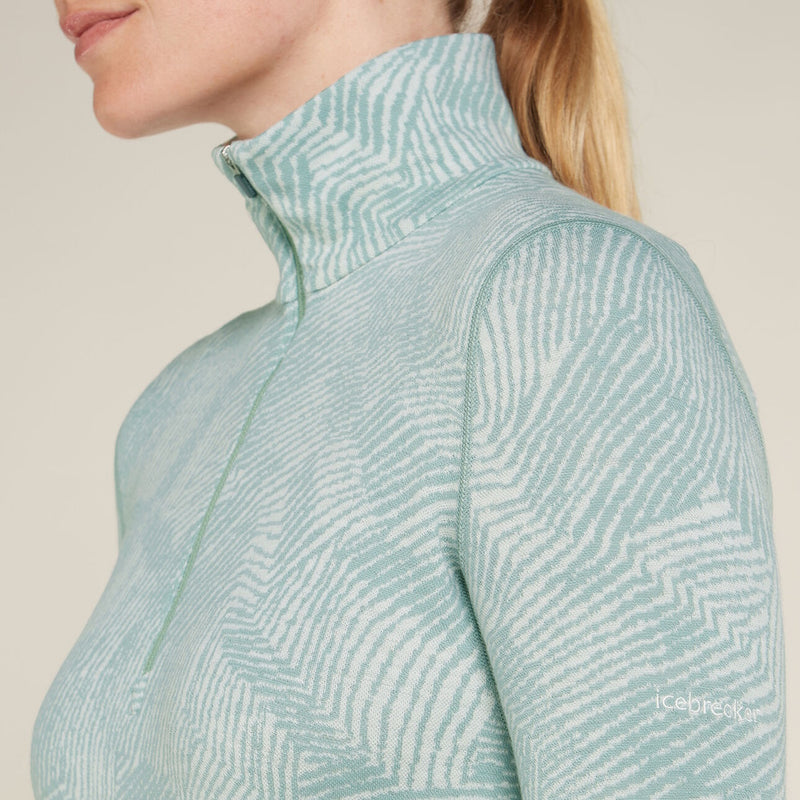 Icebreaker Womens Merino 260 Vertex Half Zip Long Sleeve Frozen Forms