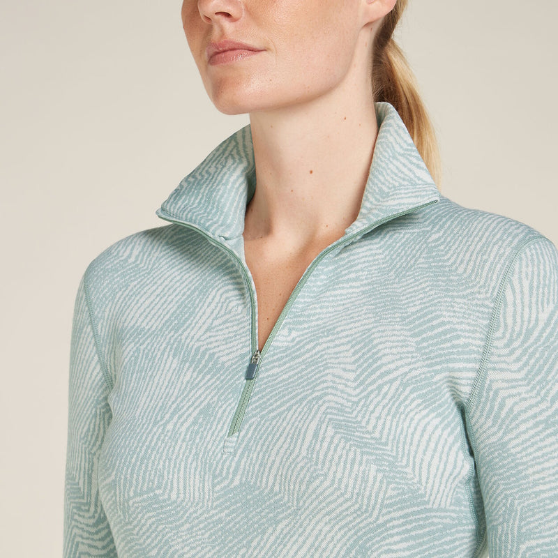 Icebreaker Womens Merino 260 Vertex Half Zip Long Sleeve Frozen Forms