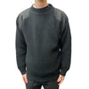 Interknit Fish Rib Crew Neck Jumper with Patches