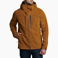 Brown Kuhl men's outsider jacket with a hood