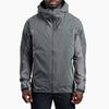 Man wearing Kuhl The One Rain Jacket in Carbon
